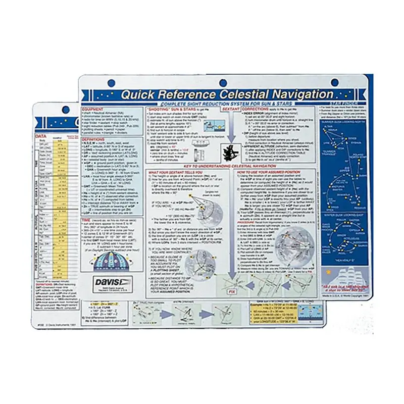Davis Celestial Navigation Quick Reference Card — Essential Astronomical Wayfinding Guide (Model 132) 1
