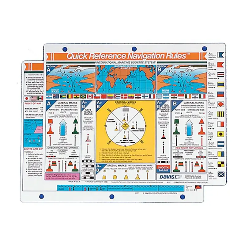 Davis International Navigation Rules Quick Reference Card — Colregs Summary For Mariners (Model 127) 1