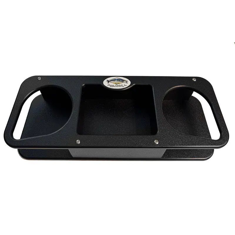 Deep Blue Marine Dual Cup Holder With Heavy-Duty Suction Mount – Black 1