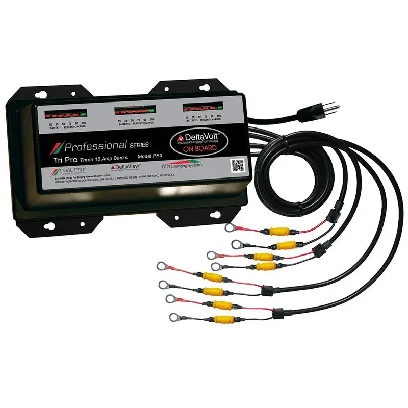 Dual Pro Professional Series 45A Multi-Bank Battery Charger – Up To 3 Banks, 12V–36V Input (Model Ps3) 1
