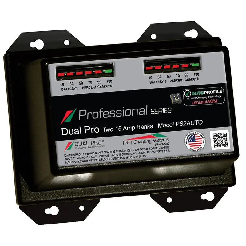 Dual Pro Ps2Auto 15A 2-Bank Lithium/Agm Battery Maintenance Charger 1