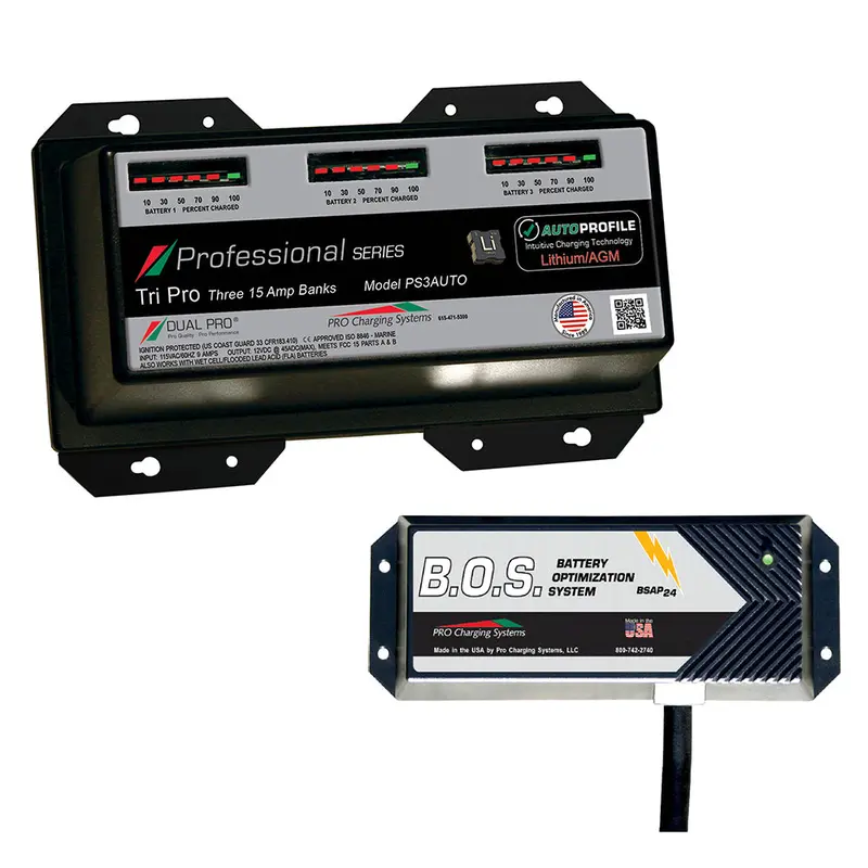 Dual Pro Ps3Auto Triple-Bank Smart Marine Charger With Dual-Bank Isolator 1