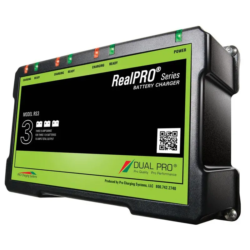 Dual Pro Realpro Series 18A Multi-Bank Battery Charger – 3 Banks, 12V–36V Input (Model Rs3) 1