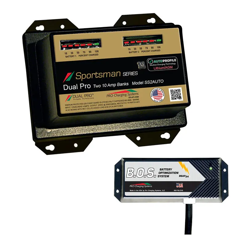 Dual Pro Ss2Auto/Bos12V2: 2-Bank Automatic Battery Charger With 2-Bank B.O.S. 1