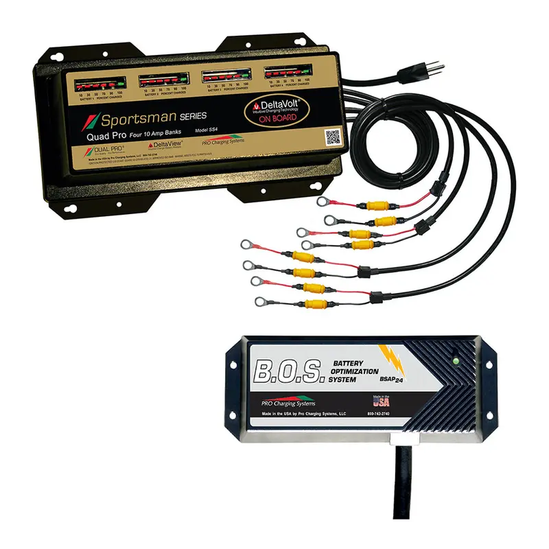Dual Pro Ss4/Bos12V3: 4-Bank Manual Charger With 3-Bank B.O.S. 1