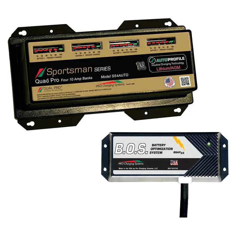 Dual Pro Ss4Auto/Bos12V2: 4-Bank Automatic Charger With 2-Bank B.O.S. 1
