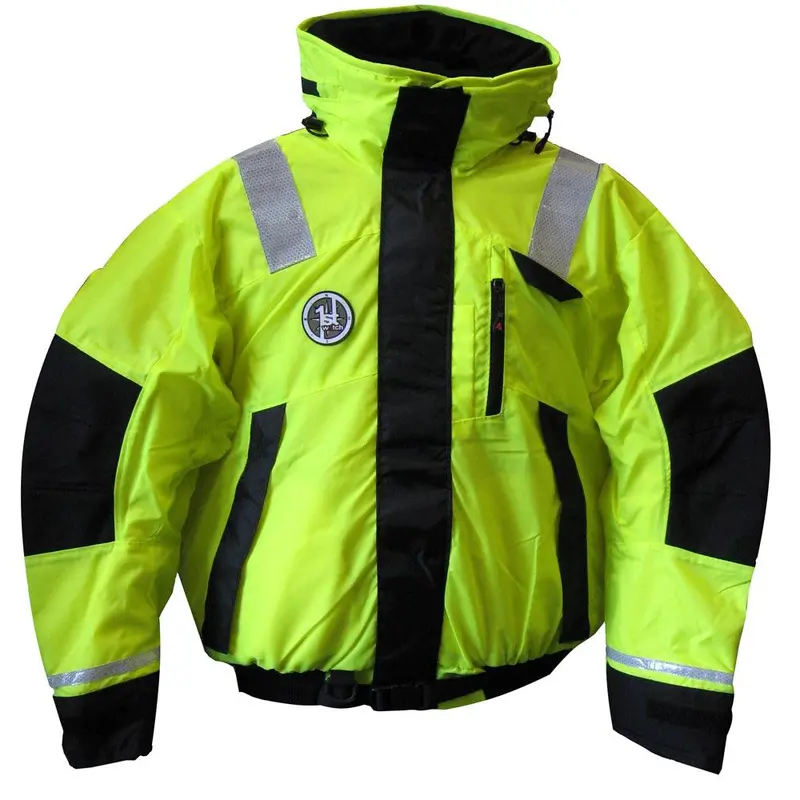 First Watch Ab-1100 Hi-Visibility Flotation Bomber Jacket – Yellow/Black, Small 1