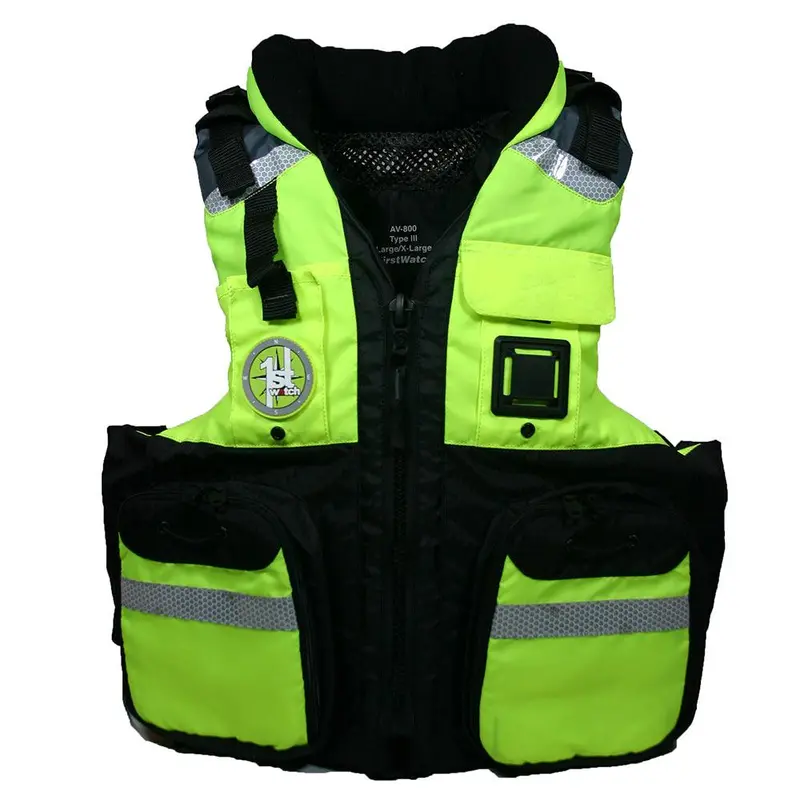 First Watch Av-800 Four-Pocket Flotation Vest – Hi-Vis Yellow, Size Xxl–3Xl – Model Av-800-Hv-2Xl/3Xl 1