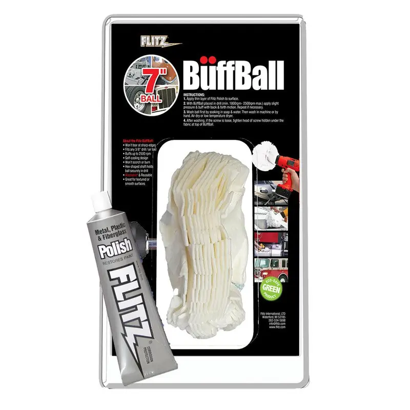 Flitz Extra-Large 7-Inch Buffing Ball With 1.76 Oz Polish Tube — White [Wb 201-50] 1