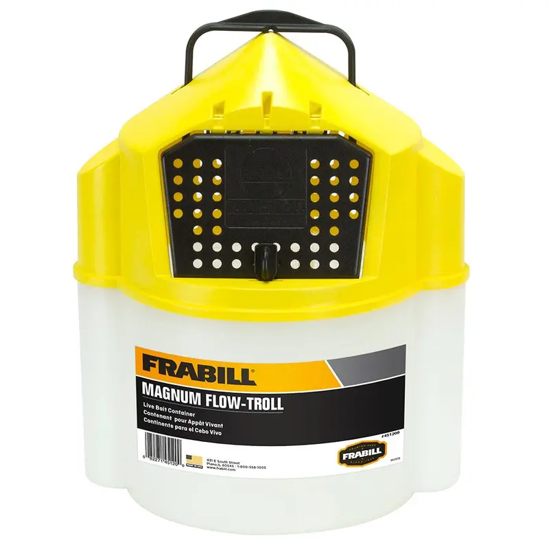 Frabill Magnum Flow Troll Bucket – 10-Quart High-Flow Bait Container (451200) 1
