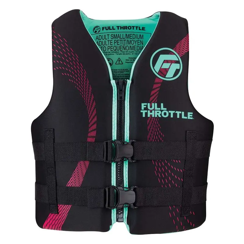 Full Throttle Adult Rapid-Dry Life Vest — S/M, Aqua/Black [142100-505-030-22] 1