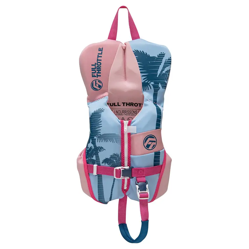 Full Throttle Infant Life Vest – Pink Rapid-Dry Flex-Back Design 1