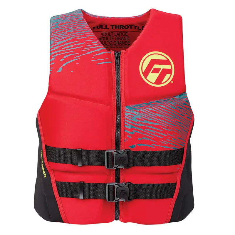 Full Throttle Men'S Rapid-Dry Flex-Back Life Vest – Size S, Red/Black 1