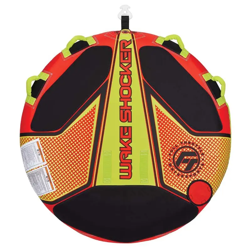 Full Throttle Wake Shocker Inflatable Towable Tube — 2-Rider Capacity, Red Color [302400-100-002-21] 1