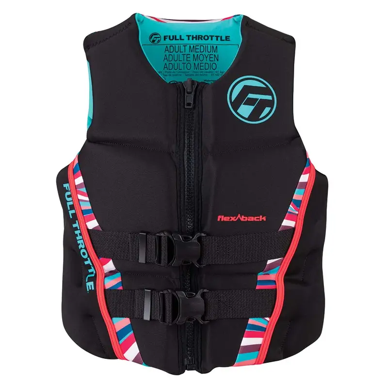 Full Throttle Women’S Rapid-Dry Flex-Back Life Vest – Size S, Pink/Black [142500-105-820-22] 1