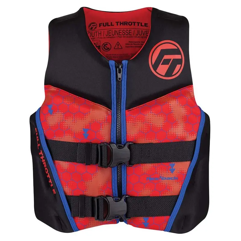 Full Throttle Youth Rapid-Dry Flex-Back Life Vest — Red/Black [142500-100-002-22] 1