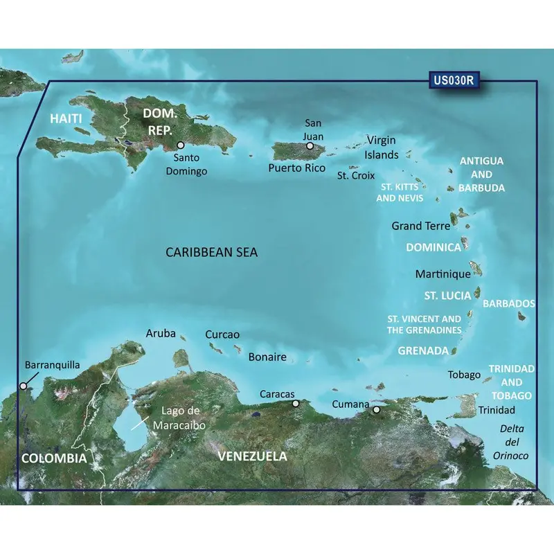 Garmin Bluechart G3 Hd Southeast Caribbean Chart – Microsd/Sd, Hxus030R [010-C0731-20] 1