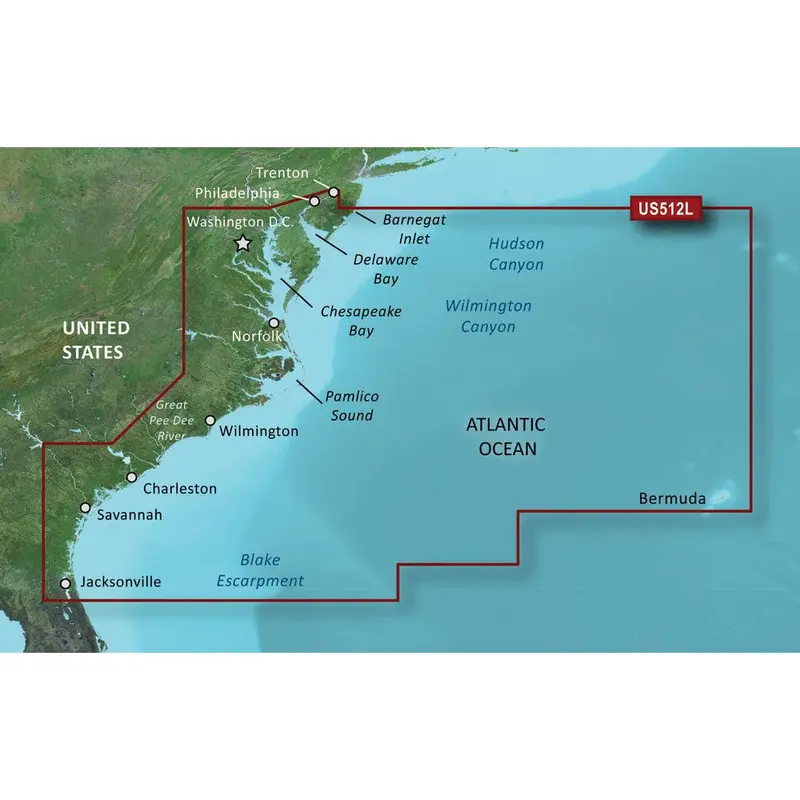 Garmin Bluechart G3 Vision Hd Microsd Card: Mid-Atlantic Region (Vus512L) 1