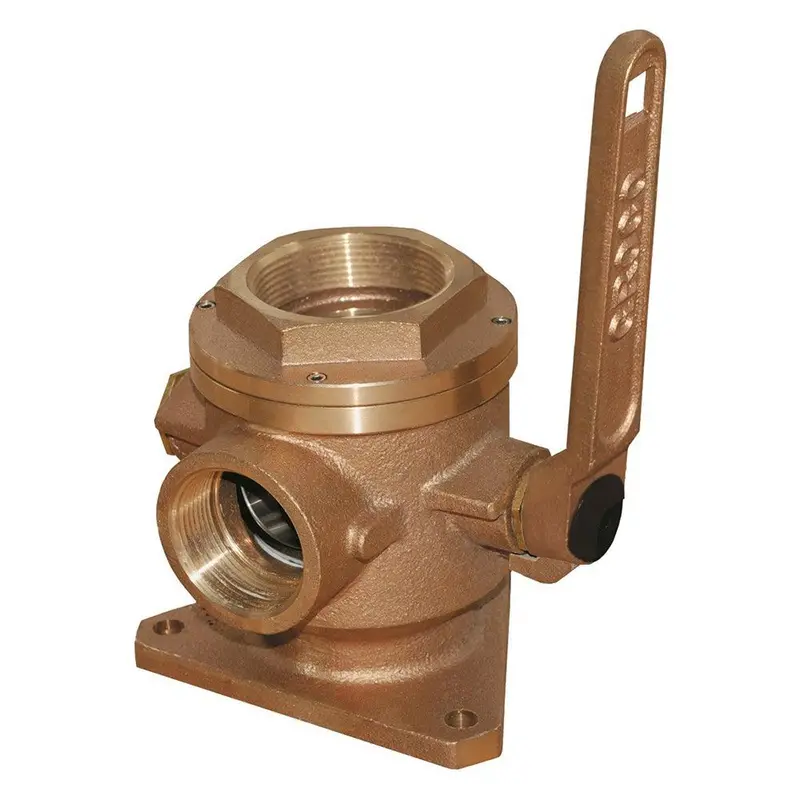 Groco Sbv-2500-P 2-1/2" Safety Seacock With 2" Side Port – Marine-Grade Bronze 1