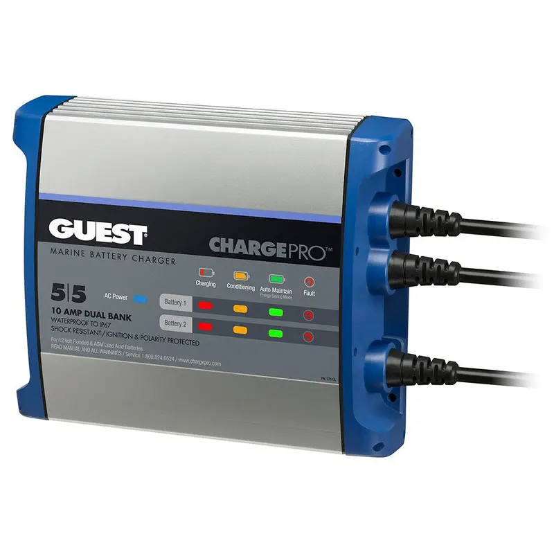 Guest 10A 12V Onboard Battery Charger – Dual-Bank Maintenance Charger [2711A] 1