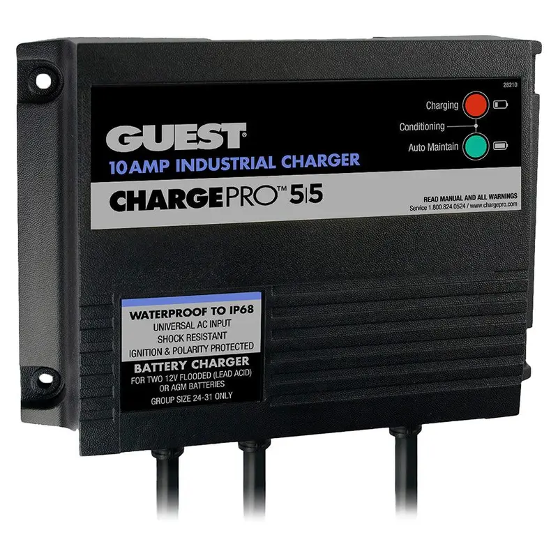 Guest 10A Dual-Bank Onboard Battery Charger – 12V/24V, 120V Input (Model 28210) 1