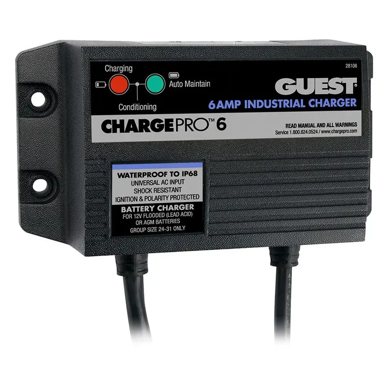 Guest 6A Single-Bank Onboard Battery Charger – 12V, 120V Input (Model 28106) 1