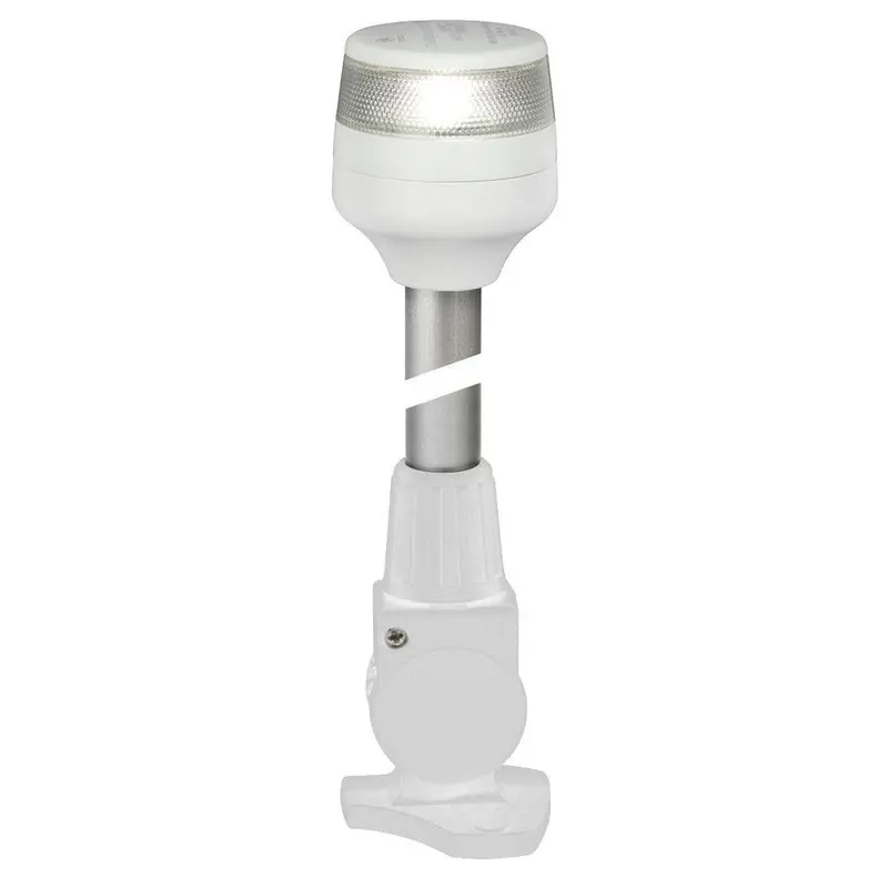 Hella Marine 2-Nautical-Mile All-Round White Navigation Lamp – Fold-Down Pole Mount, 8" Height 1