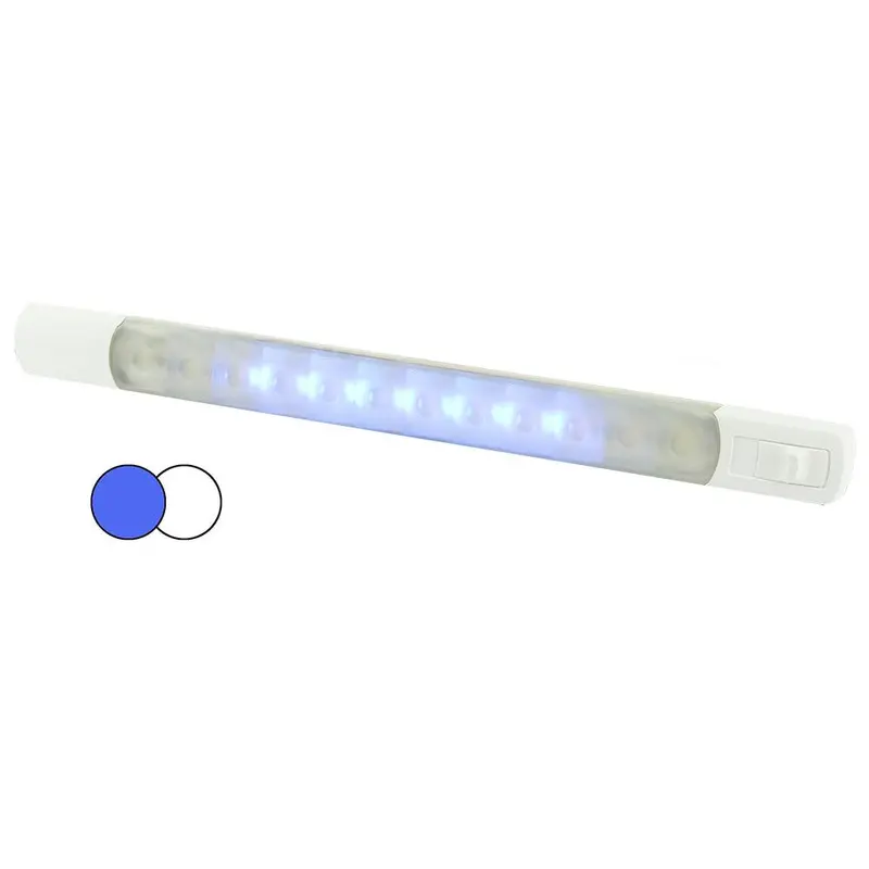 Hella Marine Dual-Color Led Surface Strip Light – Cool White & Blue, 12V Dc, Integrated Switch 1