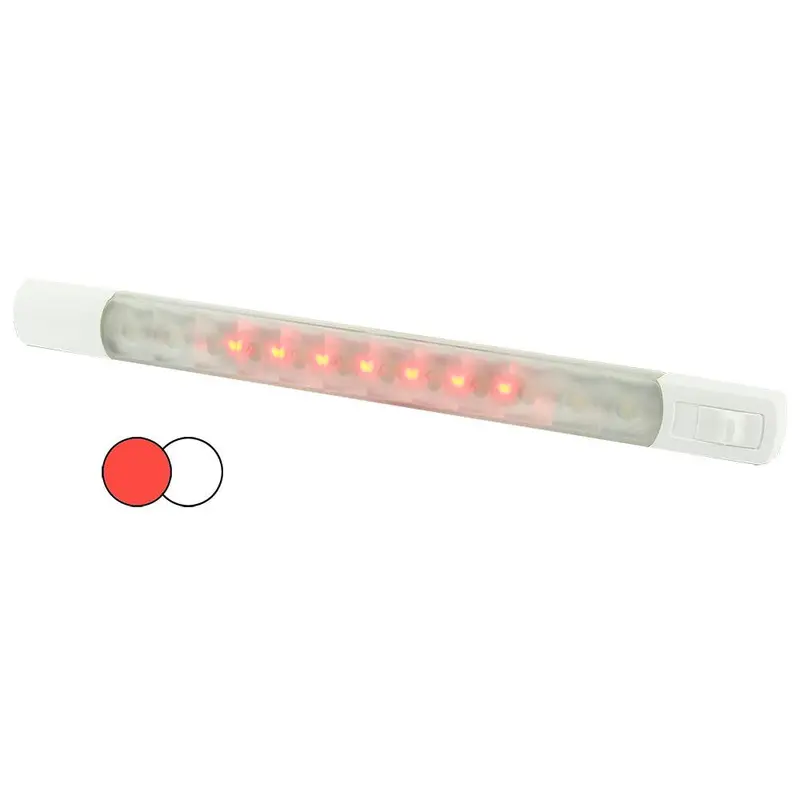 Hella Marine Dual-Color Led Surface Strip Light – Cool White & Red, 12V Dc, Integrated Switch 1