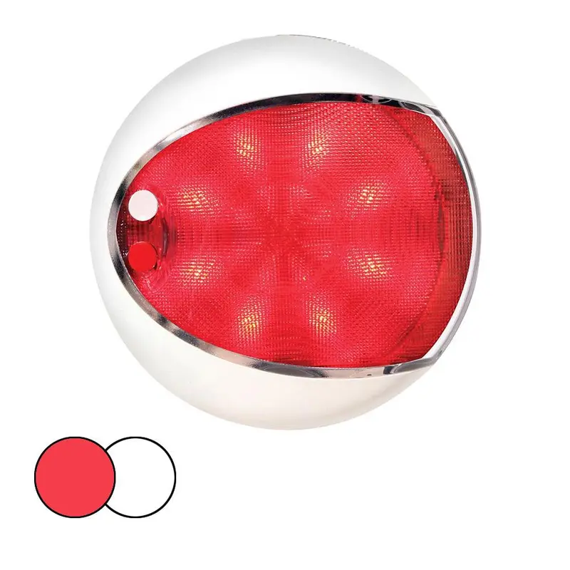 Hella Marine Euroled 130 Touch-Control Surface Mount Lamp – Red & White, White Housing 1