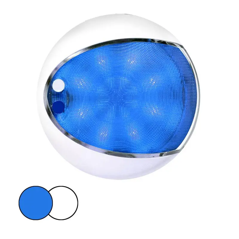 Hella Marine Euroled 175 Touch-Control Surface Mount Lamp – Blue & White, White Housing 1