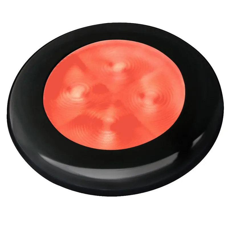 Hella Marine Slim-Line Enhanced-Brightness Courtesy Lamp – Red Led, Black Plastic Bezel, 12V Dc 1