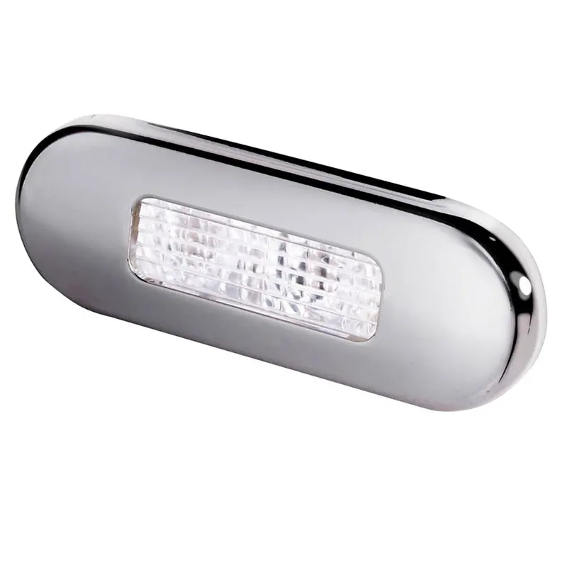 Hella Marine Surface-Mount Oblong Led Courtesy Light – Cool White, Stainless Steel Bezel 1