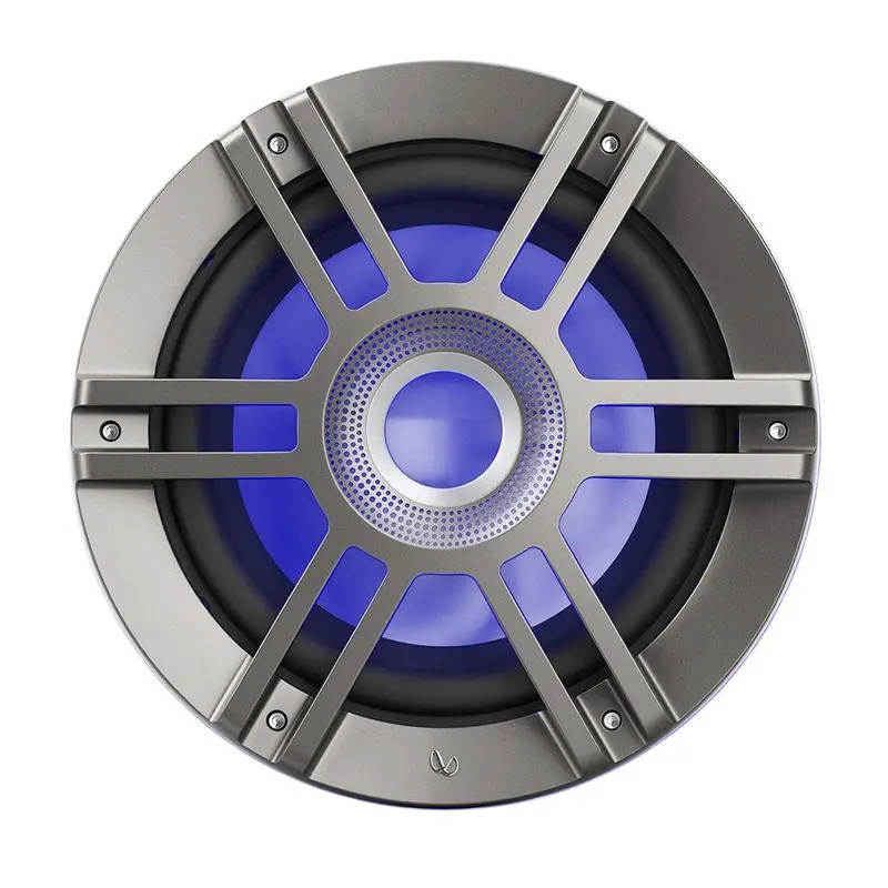 Infinity Kappa Series 10-Inch Marine Speakers – Rgb-Ready, Titanium/Gunmetal Finish [Kappa1050M] 1