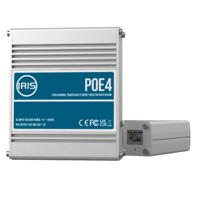 Iris Four-Port Poe Switch – Ieee 802.3Af/At Compliant, 9–30V Dc Input, 48V Dc Output [Poe4V2] 1