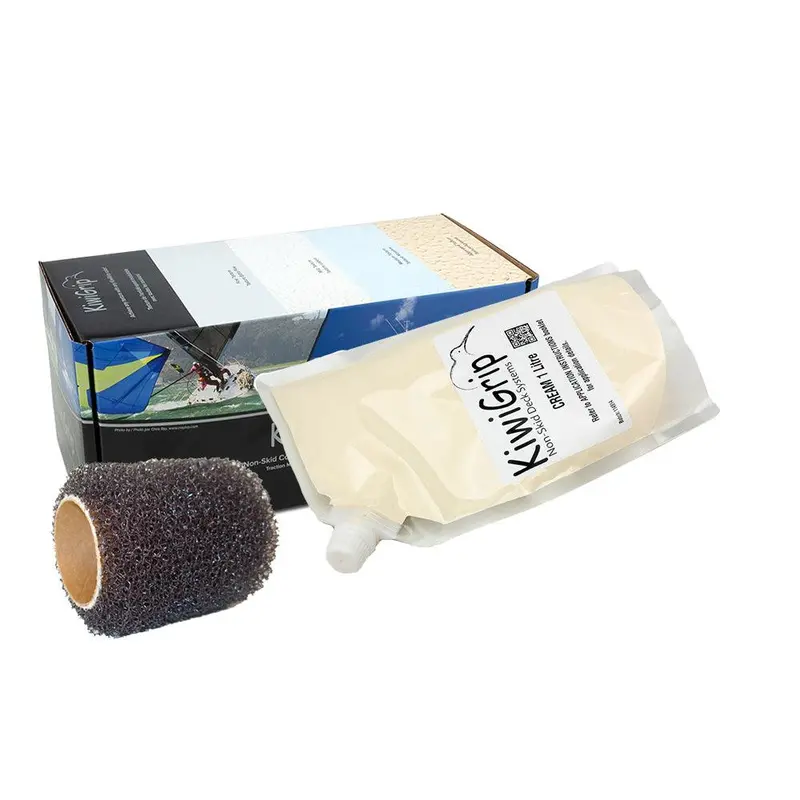 Kiwigrip 1-Liter Non-Skid Coating Kit – Cream W/ 4" Roller [Kg-1Cp-R] 1