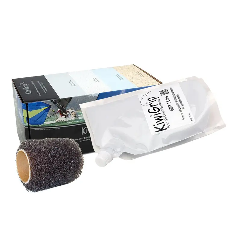 Kiwigrip 1-Liter Non-Skid Coating Kit – Grey W/ 4" Roller [Kg-1Gp-R] 1