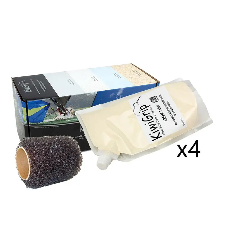Kiwigrip 4-Liter Equivalent Kit – Cream Non-Skid Coating W/ 4" Roller [Kg-4Cp-R] 1