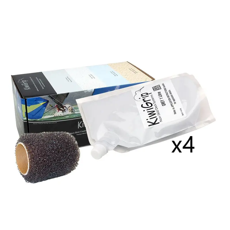Kiwigrip 4-Liter Equivalent Kit – Grey Non-Skid Coating W/ 4" Roller [Kg-4Gp-R] 1