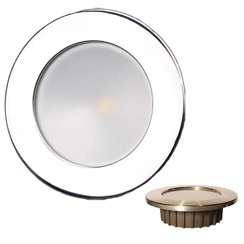 Lunasea Gen3 3.5" Ip65 Recessed Led Light – Warm White & Rgbw, Polished Stainless Bezel, 12Vdc 1