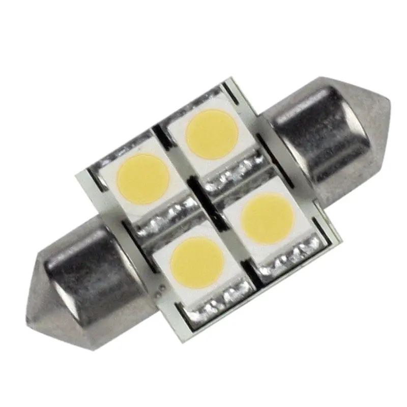Lunasea Llb-202C-21-00 Pointed Festoon Bulb – 4-Led, 31Mm, Cool White [Llb-202C-21-00] 1
