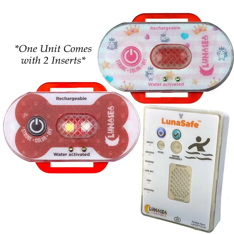Lunasea Water-Activated Safety Strobe – Child/Pet Alert System With Rf Receiver, Red Case [Llb-63Rb-E0-K1] 1