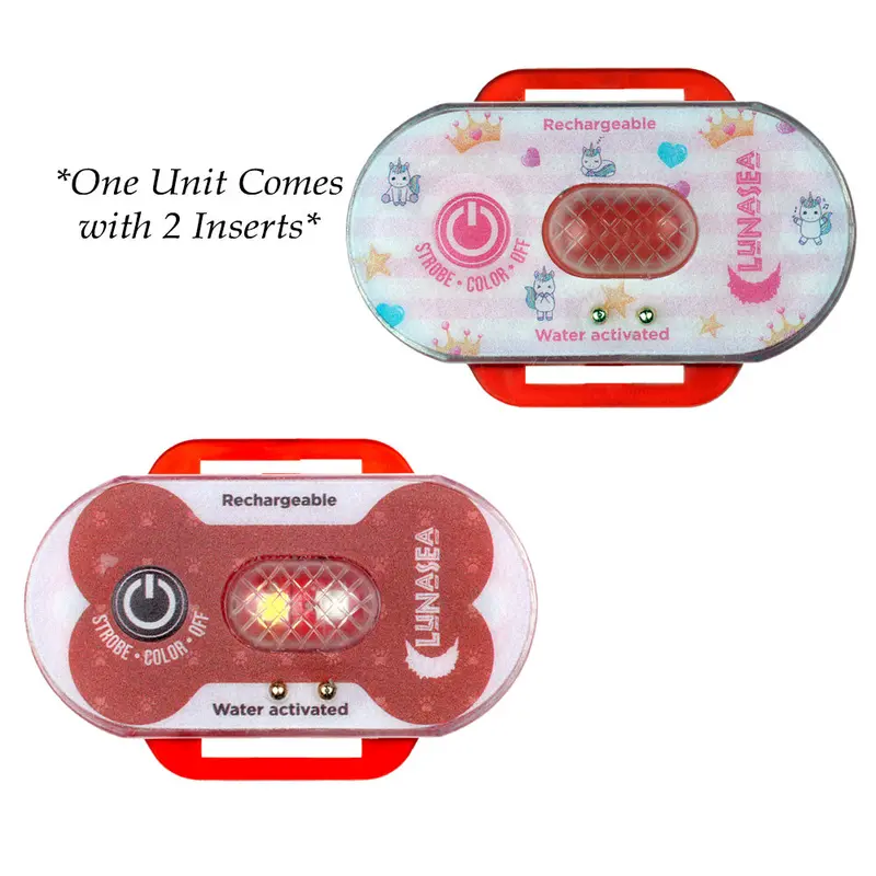 Lunasea Water-Activated Safety Strobe Light – Red Housing, Blue Alert Flash For Children Or Pets [Llb-63Rb-E0-01] 1