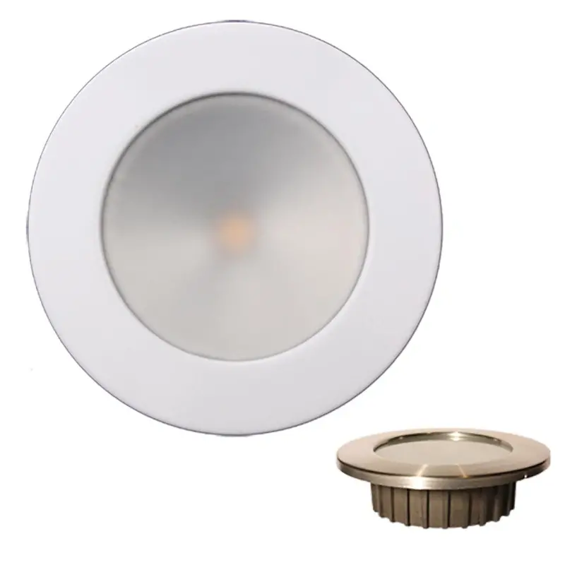 Lunasea Zero Emi 3.5" Recessed Led Light – Warm White, White Stainless Bezel, 12Vdc 1