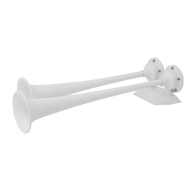 Marinco 12V White Epoxy-Coated Dual-Trumpet Air Horn – Corrosion-Resistant (10122) 1
