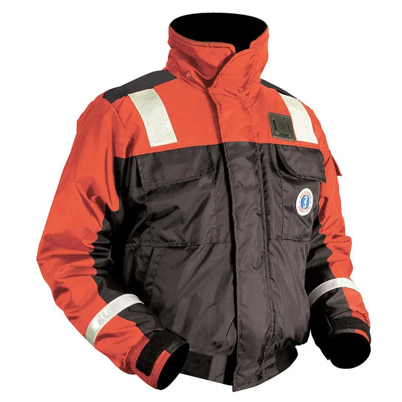 Mustang Classic Flotation Bomber Jacket With Reflective Tape – Orange/Black, Large (Mj6214T1-33-L-206) 1