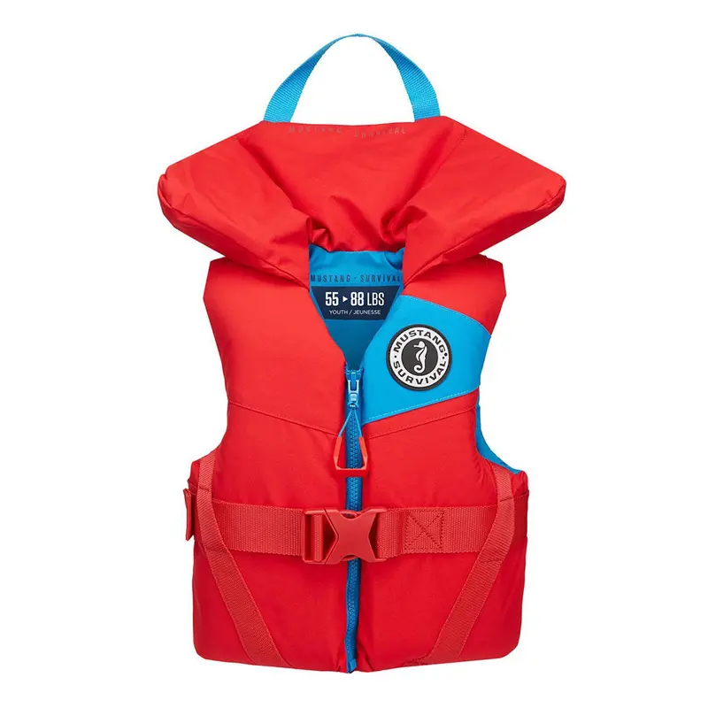 Mustang Lil Legends Youth Life Vest – Foam-Padded, Imperial Red, Youth Size 1