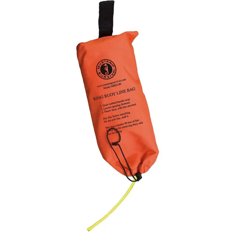 Mustang Mrd190 Ring Buoy Throw Bag – 90-Foot Floating Rope, Heavy-Duty Rescue Kit 1
