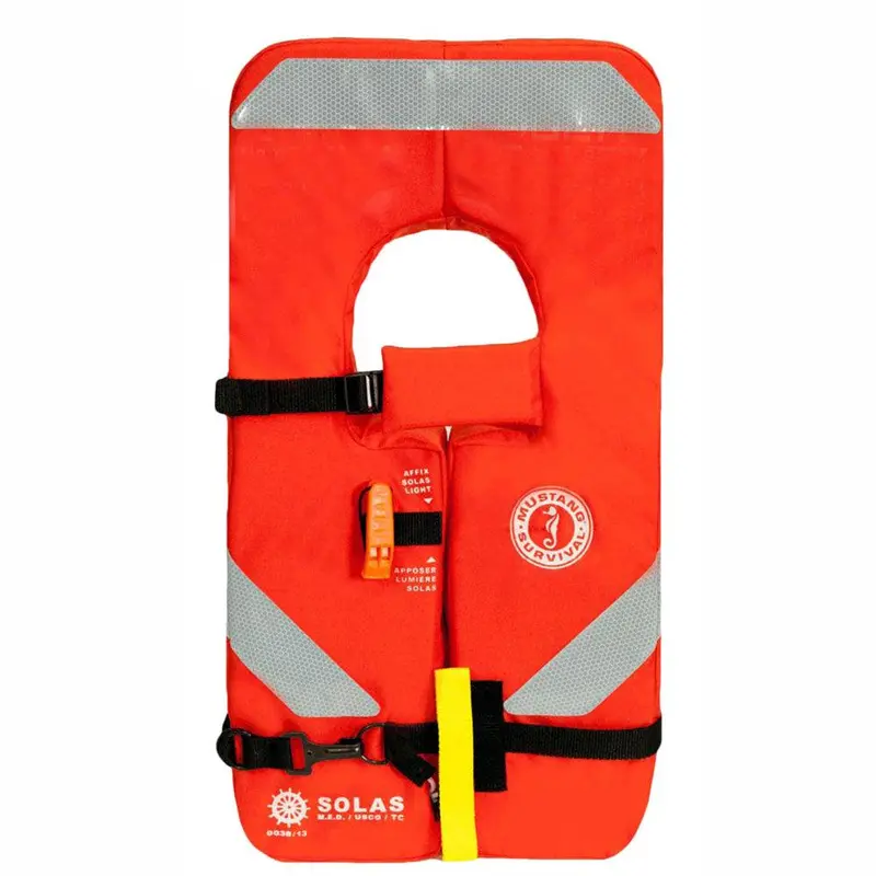 Mustang Solas Type I Adult Life Vest – High-Visibility Orange 1