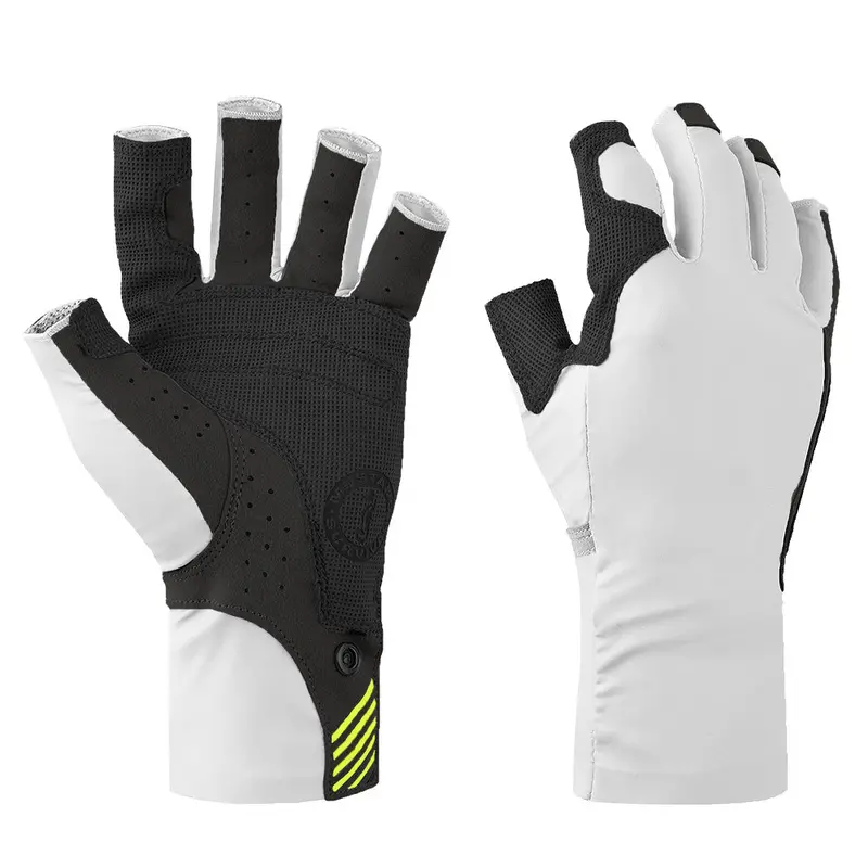 Mustang Traction Uv Gloves – Open-Finger Style, White/Black, Large 1